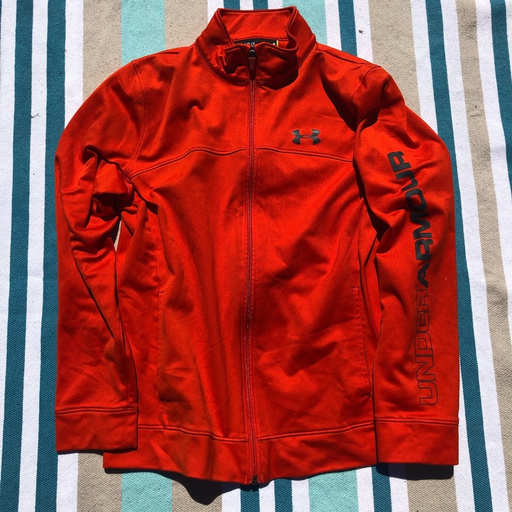 Boys orange Under Armour zip up